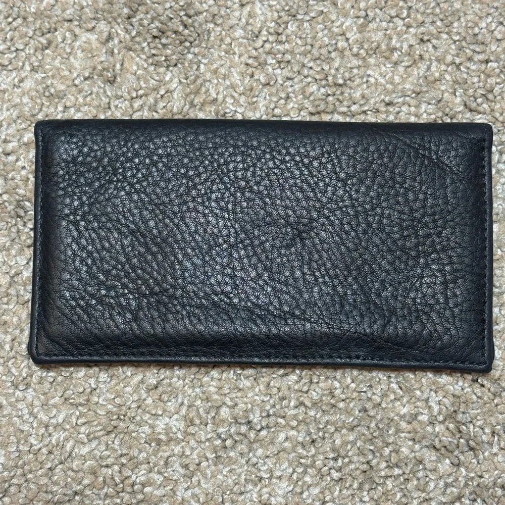 Harley-Davidson Black Leather Wallet Checkbook Holder Sleeve and ID Slot - Picture 3 of 8